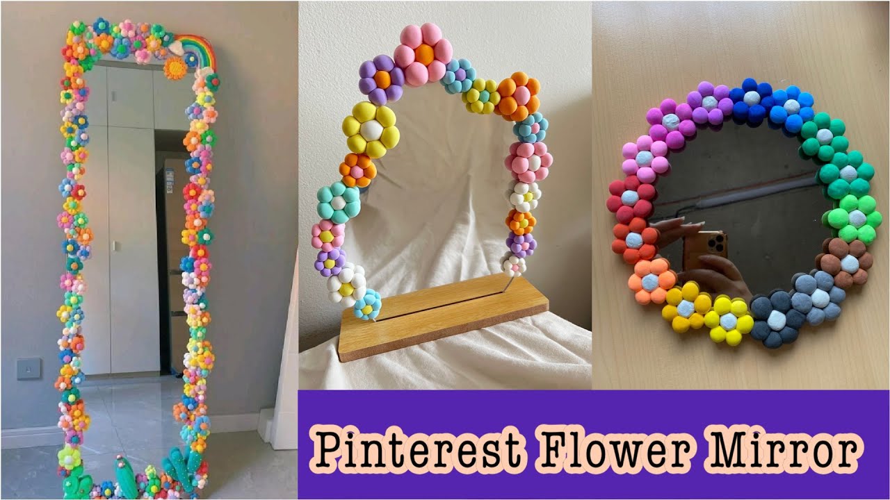 Easy DIY cute flower mirror ( Pinterest inspired ), Vidéo Easy DIY cute flower mirror Pinterest inspired Video